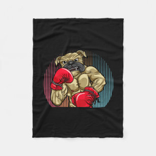 Cobertor De Velo Cachorro-Boxim Vestindo Luvas De Boxas Pesadas