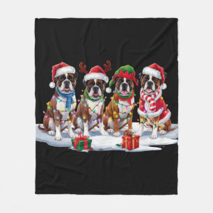 Cobertor De Velo Cachorro-boxinho Papai Noel cheira as luzes de Nat