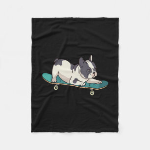 Cobertor De Velo Cachorro Bulldog Francês de Skate