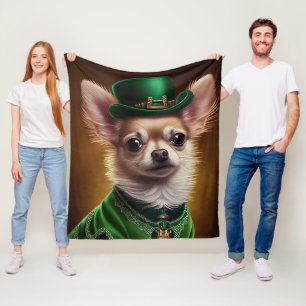 Cobertor De Velo Cachorro Chihuahua vestido para o Dia de São Patrí