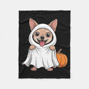 Cobertor De Velo Cachorro Chihuahua Vestindo um Fantasma Branco Dis