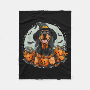 Cobertor De Velo Cachorro Coonhound Preto e Marrom com Chapéu de Br