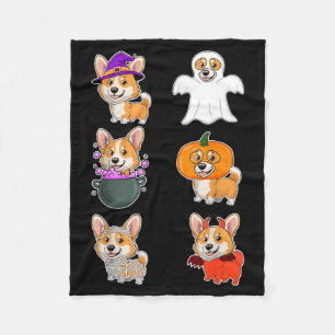 Cobertor De Velo Cachorro Corgi Dia das Bruxas Fantasma Assustador
