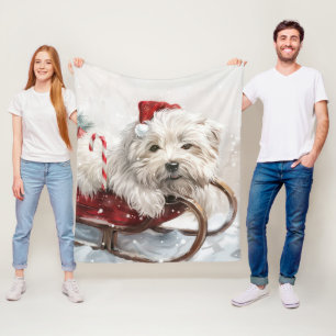 Cobertor De Velo Cachorro Coton De Tulear Natal Festivo