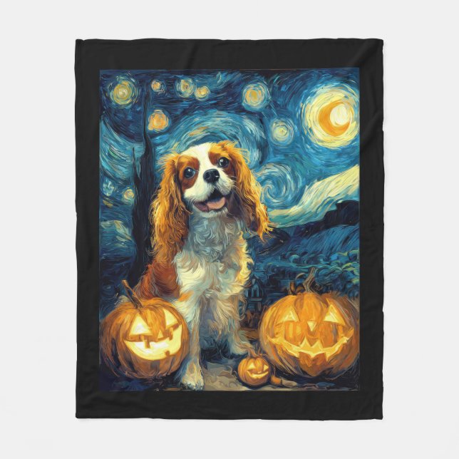 Cobertor De Velo Cachorro Cute Cavalier King Charles Spaniel Hallow (Frente)