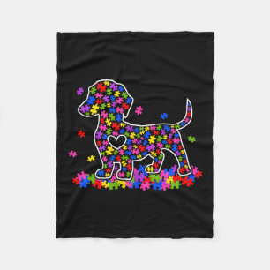 Cobertor De Velo Cachorro dachshund engraçado autismo conscientizaç