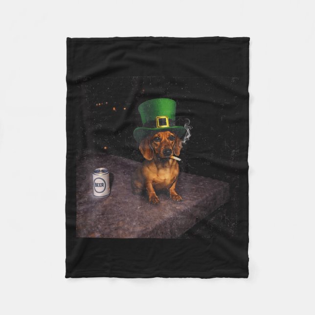 Cobertor De Velo cachorro dachshund engraçado meme de fumo gen z (Frente)
