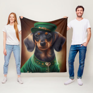 Cobertor De Velo Cachorro Dachshund Fantasiado para o Dia de São Pa