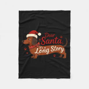 Cobertor De Velo Cachorro Dachshund Querido Papai Noel É Uma Longa