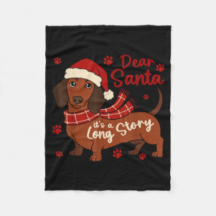 Cobertor De Velo Cachorro Dachshund Querido Papai Noel É Uma Longa