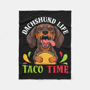Cobertor De Velo Cachorro dachshund vida taco tempo comida mexicana