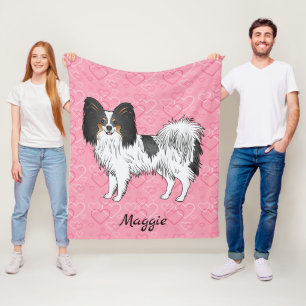 Cobertor De Velo Cachorro de Brinquedo da Raça Papillon Tricolor em