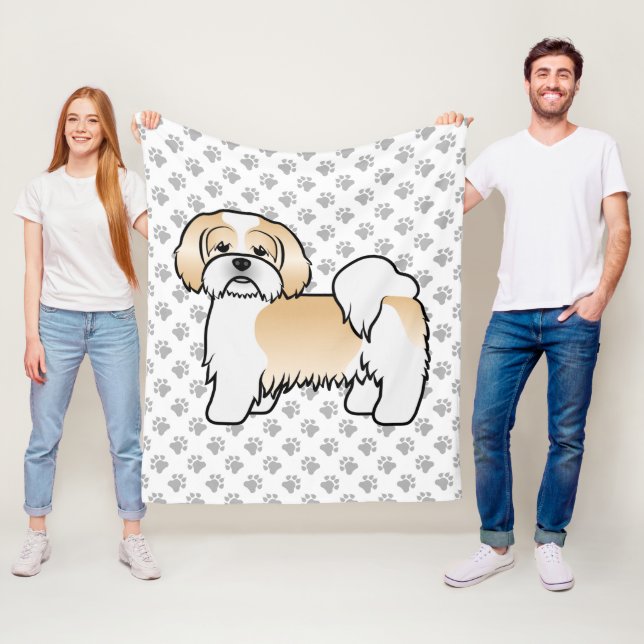 Cobertor De Velo Cachorro De Desenho Animado Fofo Lhasa Apso Dourad (In Situ)