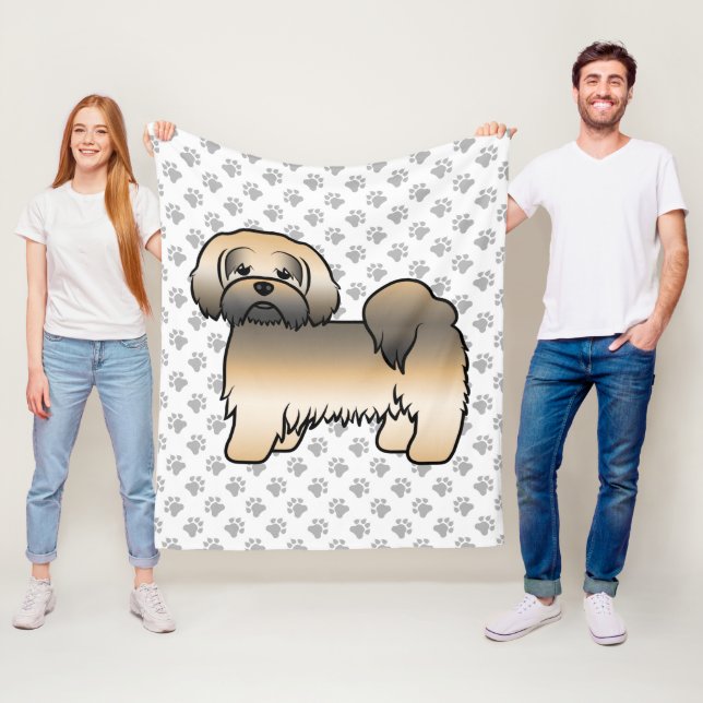 Cobertor De Velo Cachorro de desenho animado fofo Lhasa Apso Sable  (In Situ)