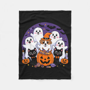 Cobertor De Velo Cachorro de Halloween Fantasma Cachorro de Hallowe