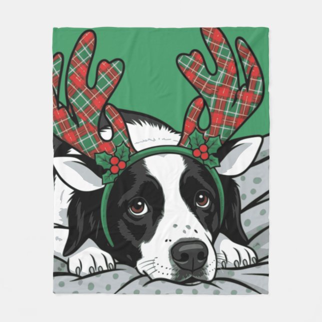 Cobertor De Velo Cachorro de Natal (Frente)