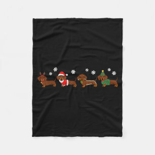 Cobertor De Velo Cachorro de Natal Dachshund Santa Hover Cachorro M