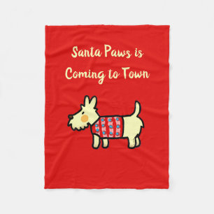 Cobertor De Velo Cachorro de Natal Papai Noel Festivo