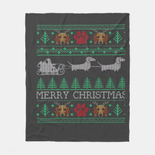 Cobertor De Velo Cachorro de Natal Wiener Dog Dachshund Camiseta de