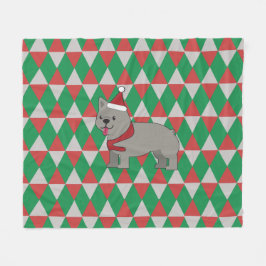 Cobertor De Velo Cachorro Diamantes de Férias do Papai Noel