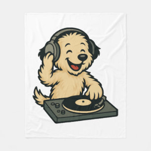 Cobertor De Velo Cachorro DJ Fofo com Fones de Ouvido � Presente Di