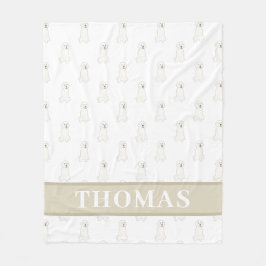 Cobertor De Velo Cachorro Doodle Dourado Branco Personalizado