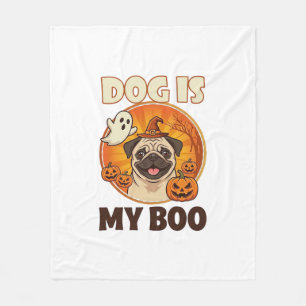 Cobertor De Velo Cachorro É Boo Pug Halloween Fantasma Abóbora