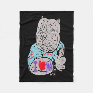 Cobertor De Velo Cachorro Engraçado, Eu Amo A Mãe Tatuando Presente