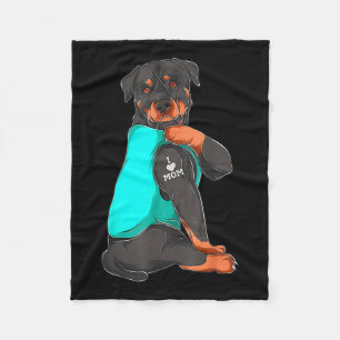 Cobertor De Velo Cachorro Engraçado Mãe Rottweiler Eu Amo Mamãe Tat