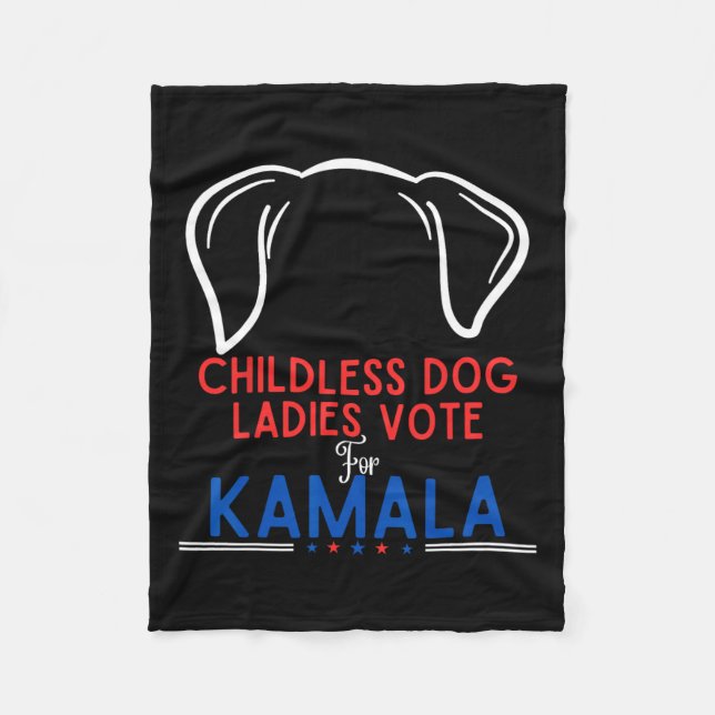 Cobertor De Velo Cachorro Engraçado Meninas Votam Em Kamala (Frente)
