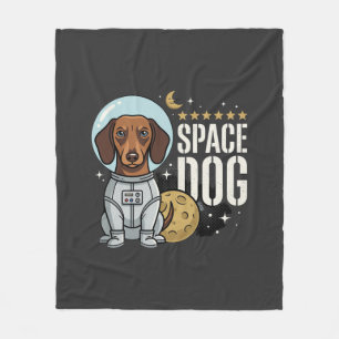 Cobertor De Velo Cachorro Espacial Astronauta Dachshund Vetor
