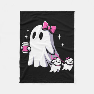 Cobertor De Velo Cachorro Fantasma Bonito de Halloween Cachorro And