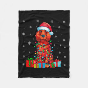 Cobertor De Velo Cachorro Feio Xmas Luzes Santa Hat Ch