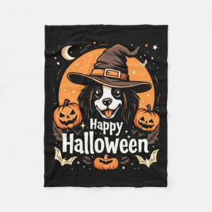 Cobertor De Velo Cachorro Feliz Halloween Manga Longa