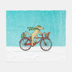 Cobertor De Velo Cachorro Feriado de inverno e Passeio de bicicleta