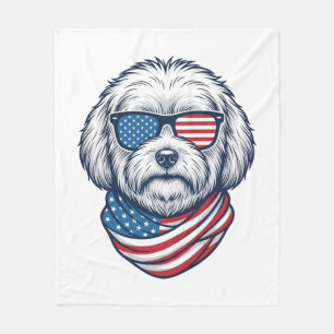 Cobertor De Velo Cachorro Fofinho Patriótico Ilustração Vetorial_1