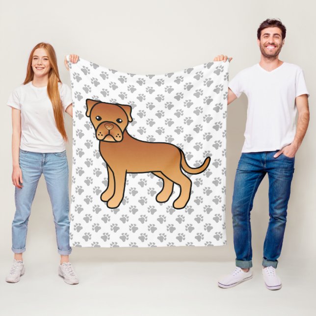 Cobertor De Velo Cachorro Fofo do Dogue De Bordeaux em Desenho Anim (In Situ)