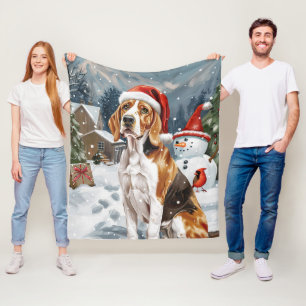 Cobertor De Velo Cachorro Foxhound Inglês Americano Natal Inverno A