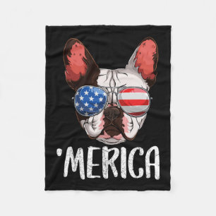 Cobertor De Velo Cachorro Francês Cachorro 4 De Julho Bandeira Amer