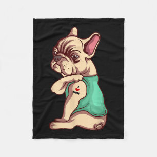Cobertor De Velo Cachorro Francês Eu Amo Mamãe Tatuagem Ao Lover En