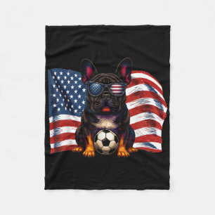 Cobertor De Velo Cachorro francês fofo futebol bandeira dos EUA ócu