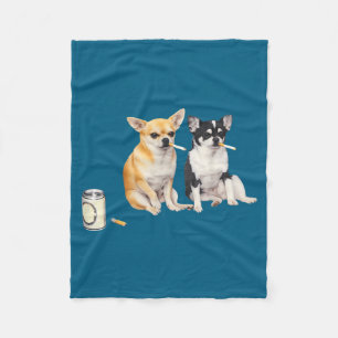 Cobertor De Velo Cachorro fumando cigarro meme engraçado de Chihuah