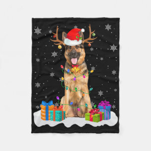 Cobertor De Velo Cachorro German shepherd Cachorro Luzes de Natal P