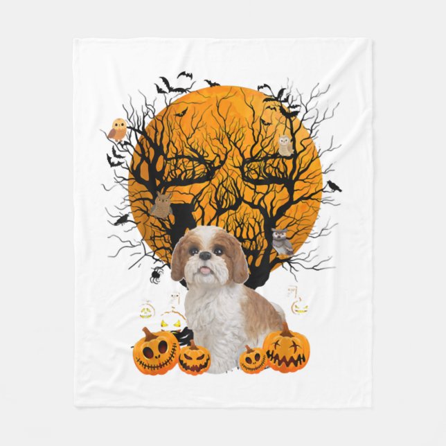 Cobertor De Velo Cachorro Halloween (Frente)