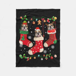 Cobertor De Velo Cachorro Inglês em Papais noeis de Natal em Choque