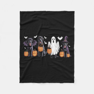 Cobertor De Velo Cachorro Labrador Preto Fofo de Halloween Abóbora 