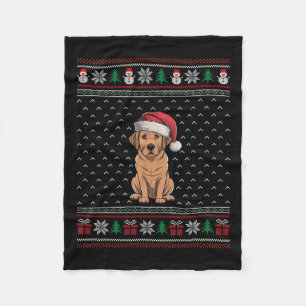 Cobertor De Velo Cachorro Labrador Vestindo o Cachorro Santa Hat Fe