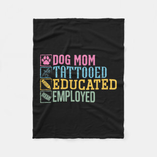 Cobertor De Velo Cachorro Mãe Tatuada Educada Empregou Pet Lover Ta