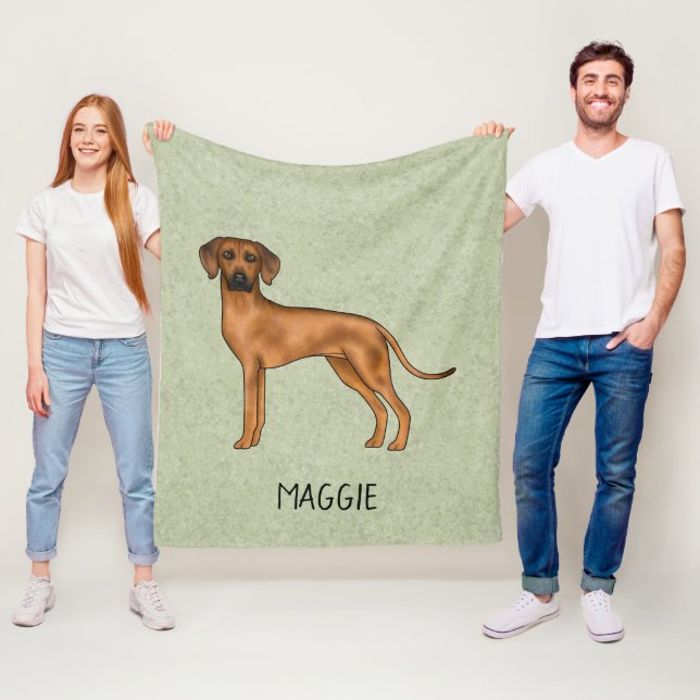 Cobertor De Velo Cachorro Marrom Fofo Rhodesian Ridgeback Com Nome  (In Situ)
