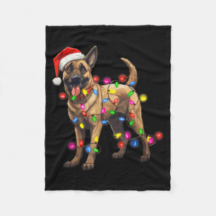Cobertor De Velo Cachorro Natal Chapéu de Papai Noel Belga Malinois